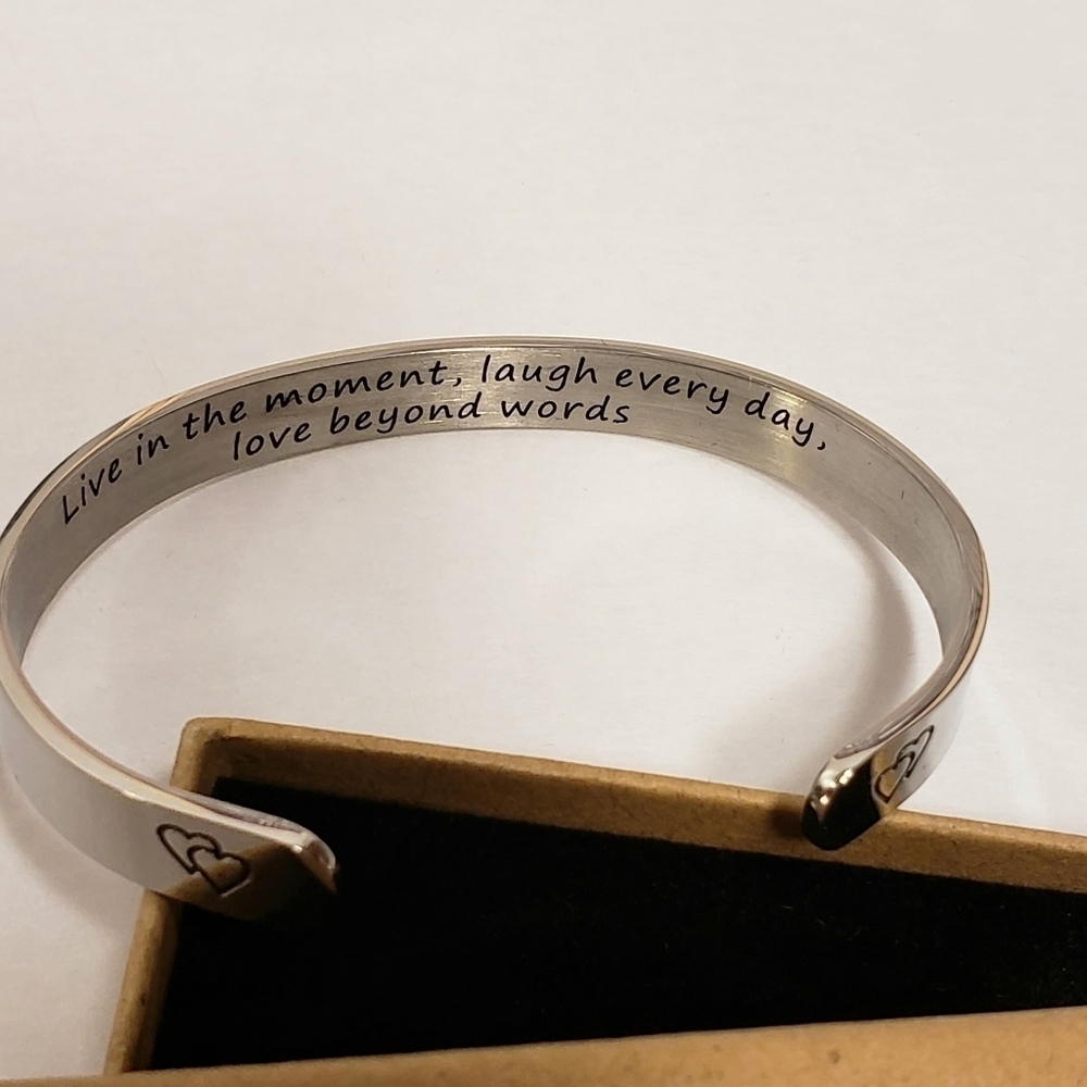 Nib Joycuff Live...Laugh...Love Hidden Message Bracelet